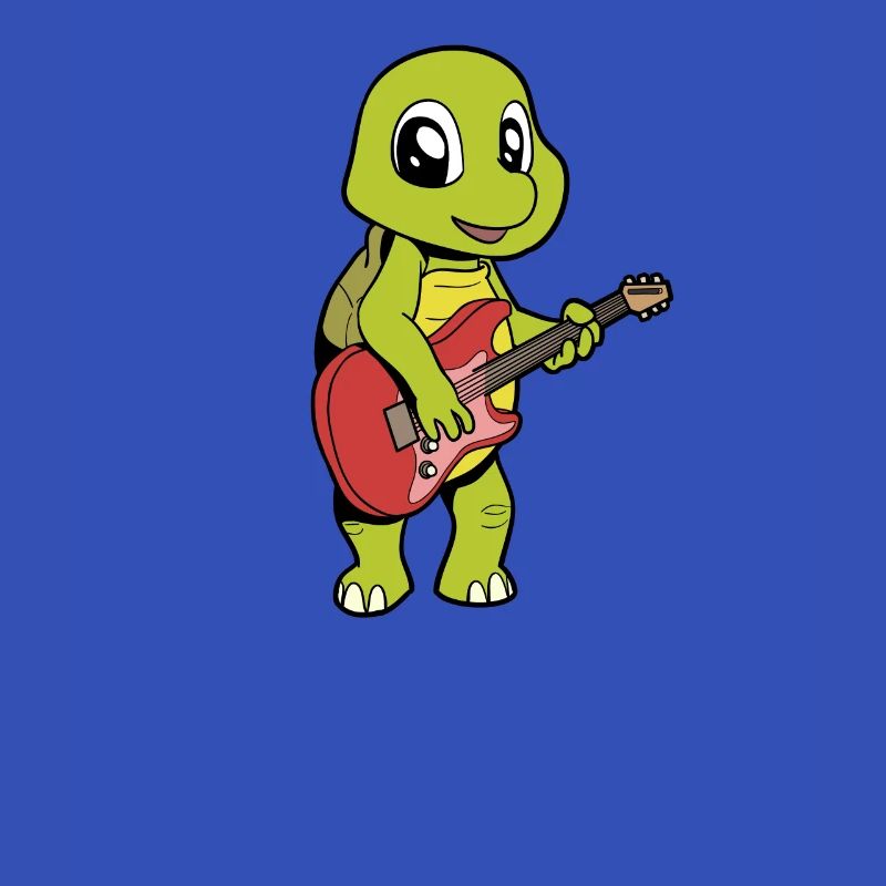 Comic Turtle Plays Electric Guitar