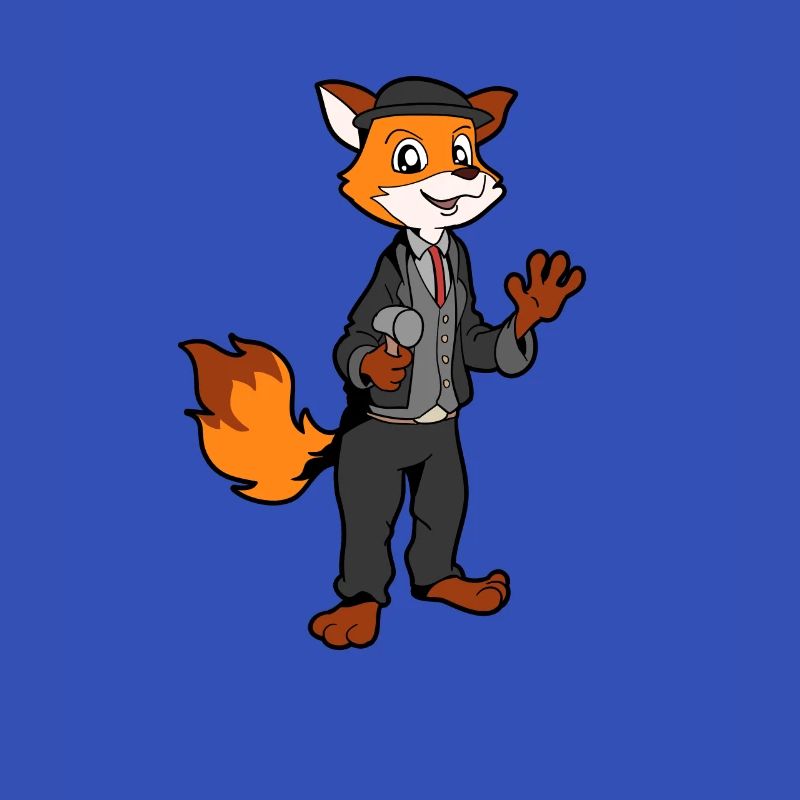 Comic Fuchs als Zimmermann