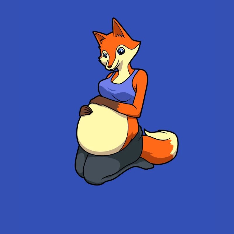 Renard avec ventre de bébé - Enceinte