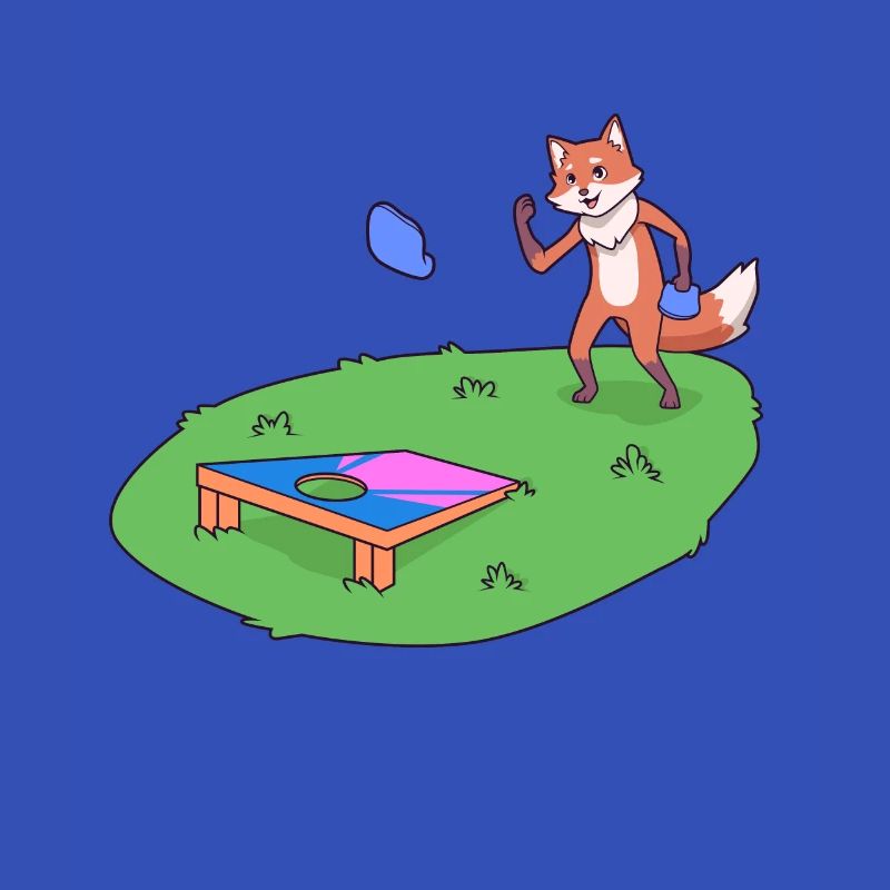 Fox plays cornhole