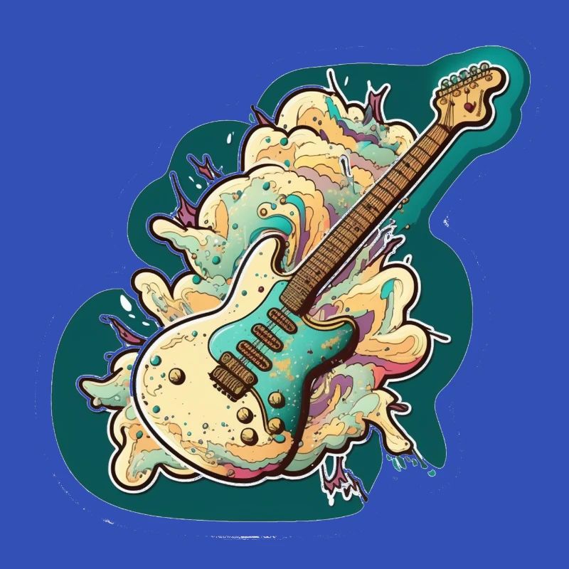 Grüne Retro E-Gitarre