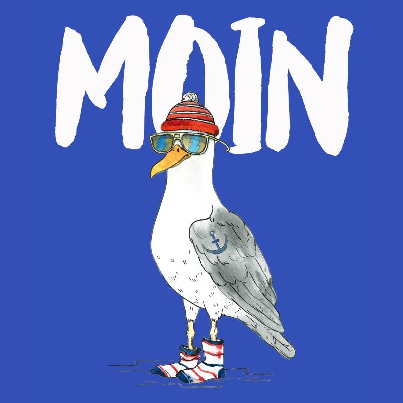 PLATTDEUTSCHER SPRUCH MIT MÖWE
