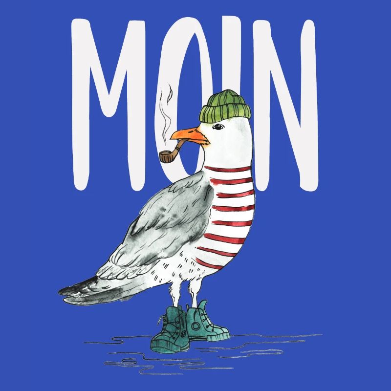 PLATTDEUTSCHER SPRUCH MIT MÖWE