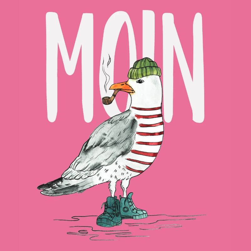 PLATTDEUTSCHER SPRUCH MIT MÖWE