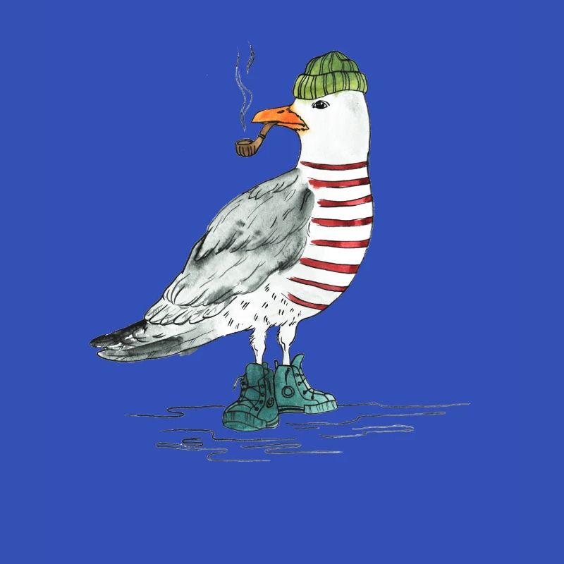 PLATTDEUTSCHER SPRUCH MIT MÖWE