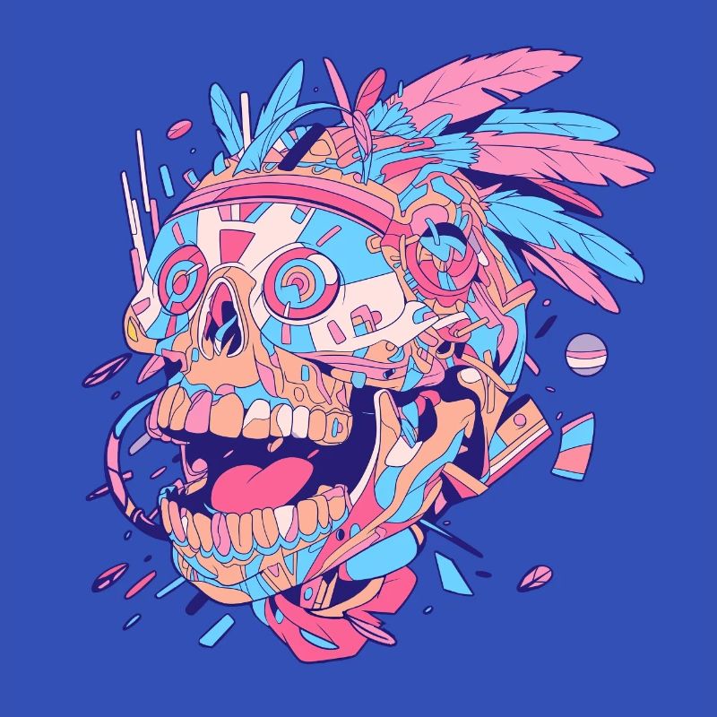 Tribal Techno Schädel