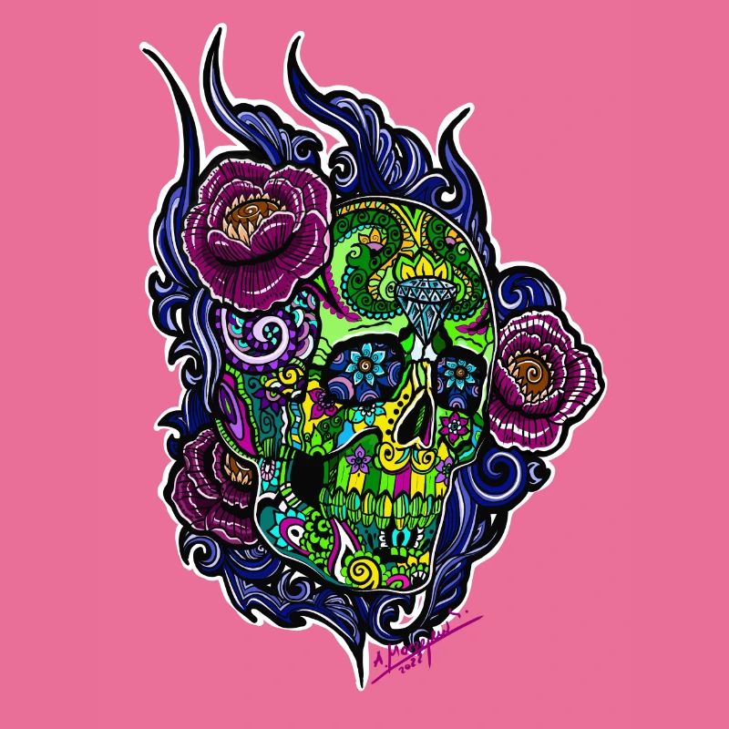 Schädel/abstraktBlüten
