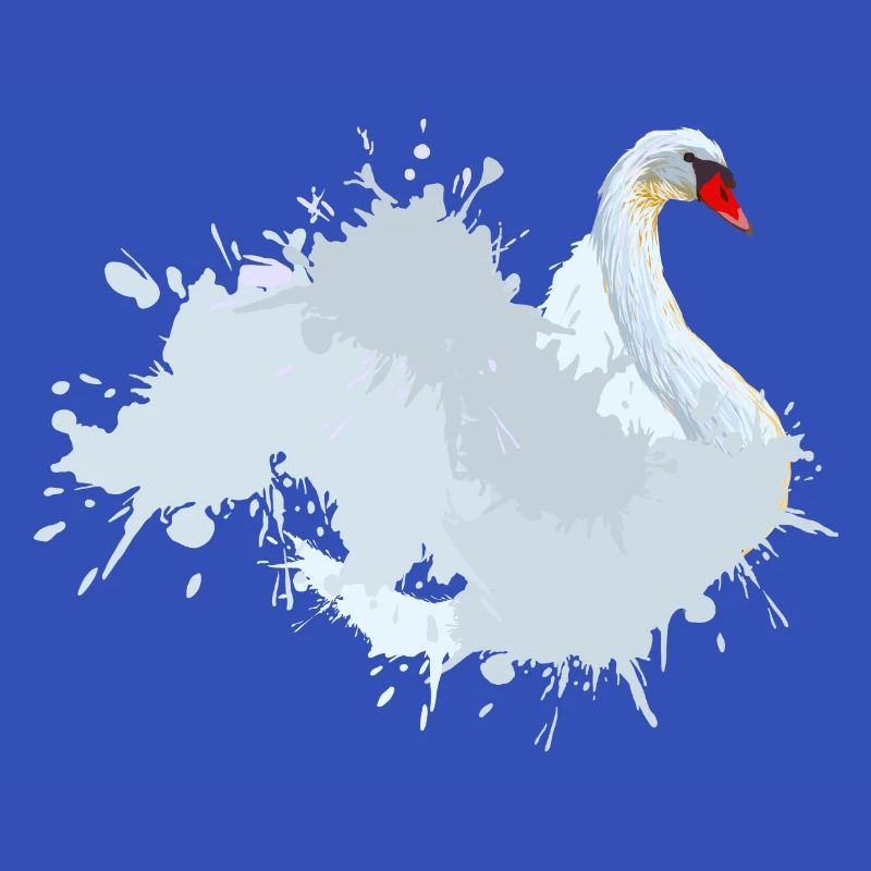 Weißer Schwan - Farbkleks
