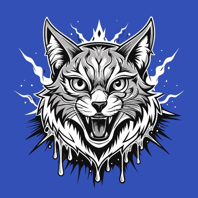 cat black and withe