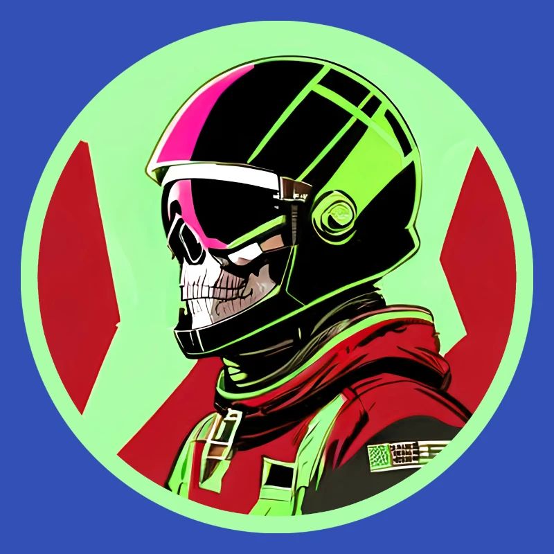 Schädel in einem Helm