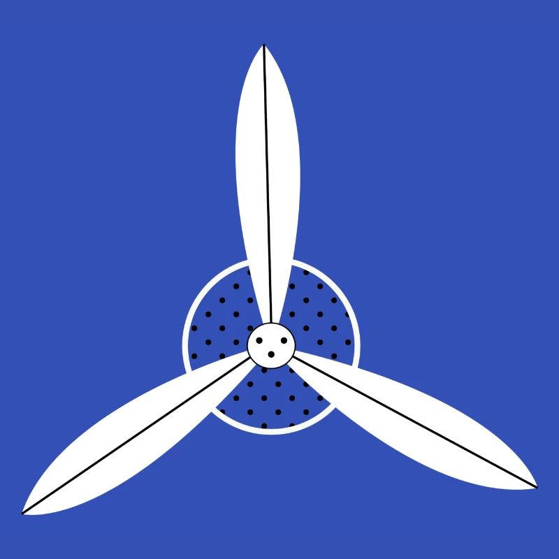 Weißer Flugzeugpropeller
