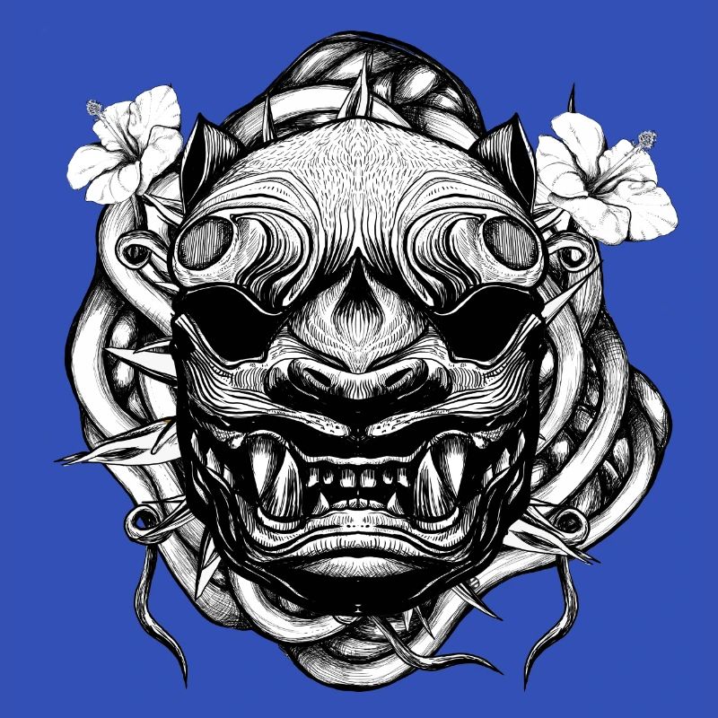 Tiger mit Blumen