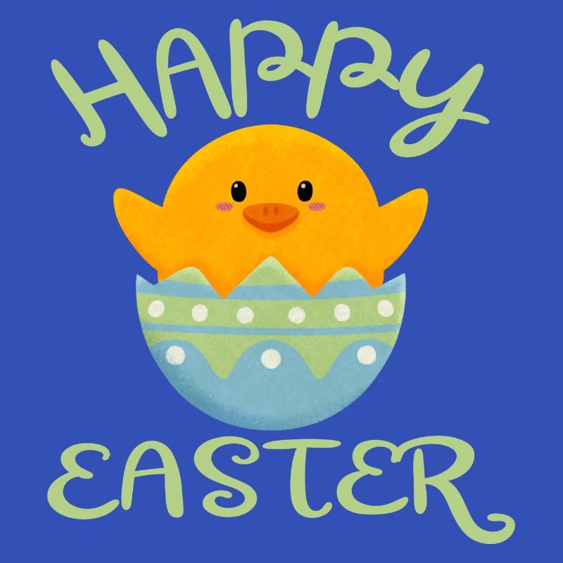 Happy Easter chick in Easter egg