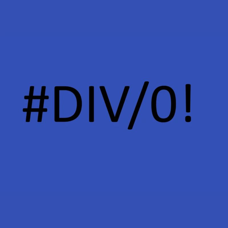 #DIV/0! Excel Error