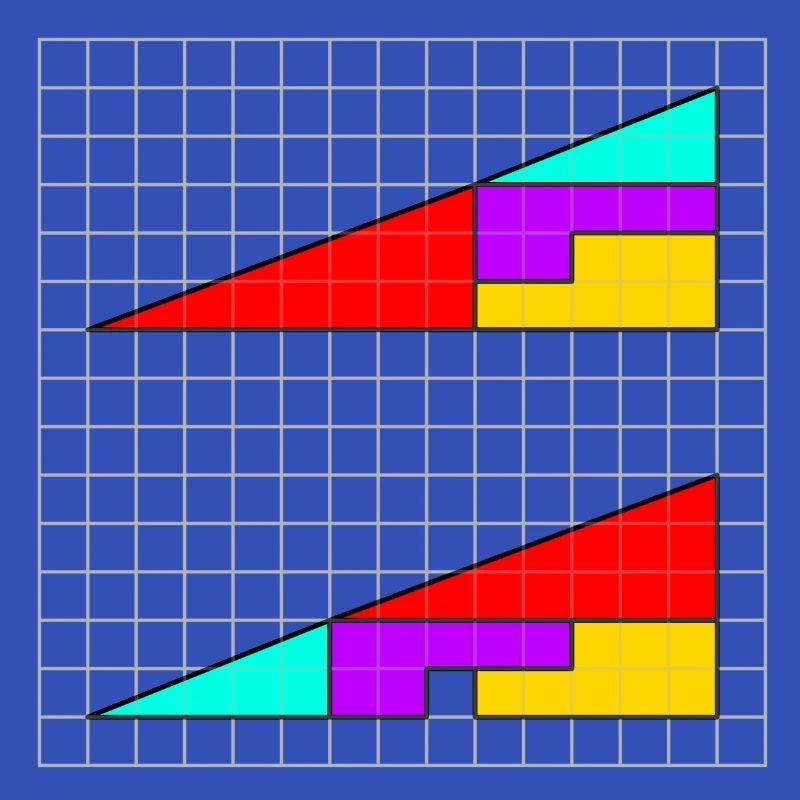 Triangles with missing square