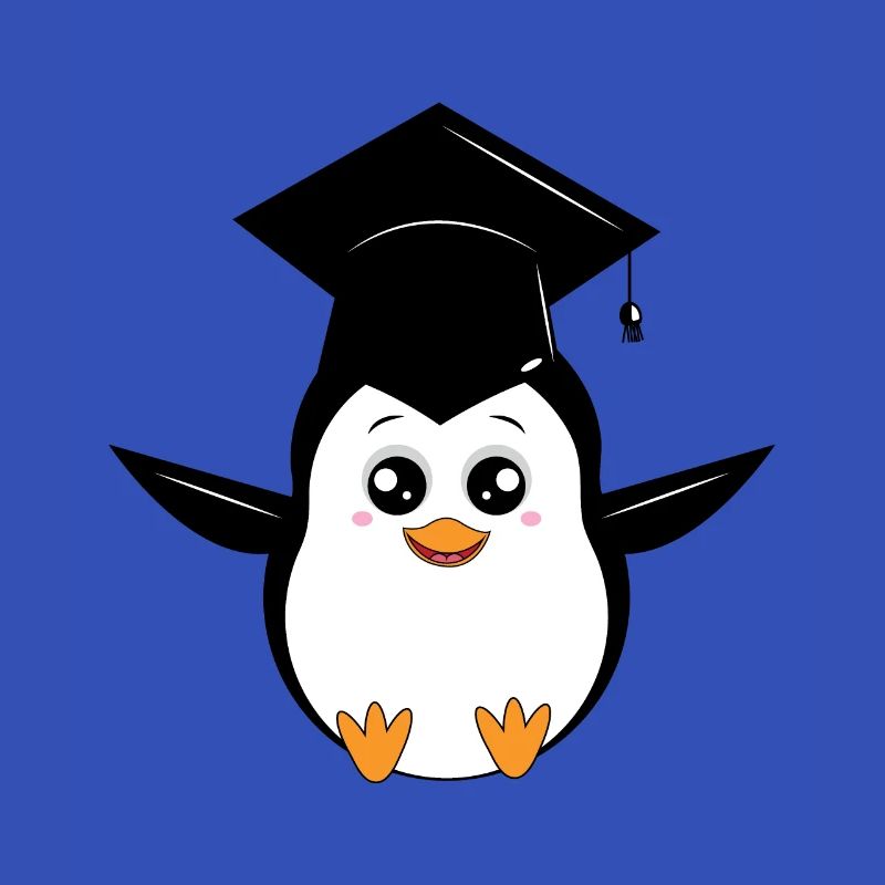Netter Graduating Pinguin-Karikatur