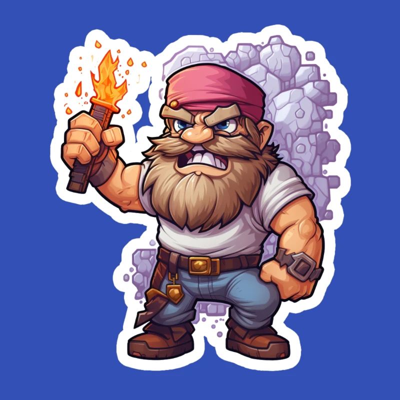 Pixel Dwarf With Torch Mining Game Shirt