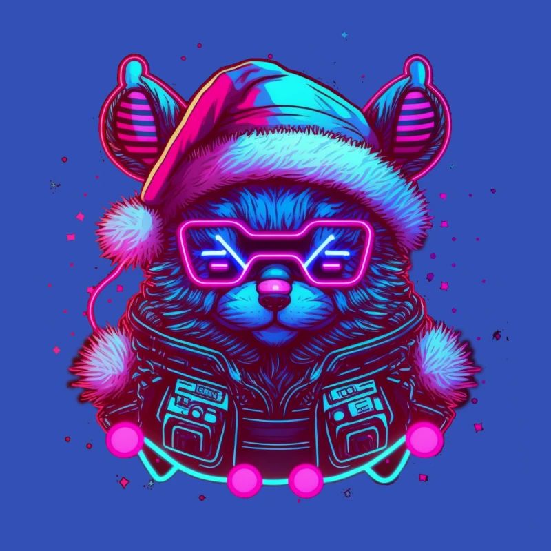 Christmas Synthwave Kitty