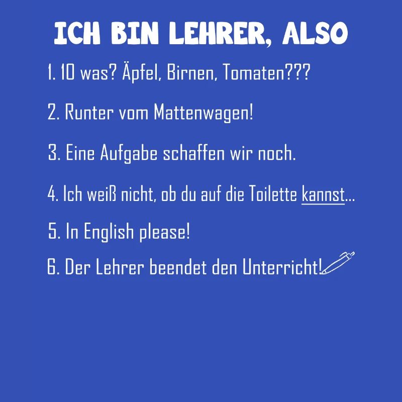 Ich bin Lehrer