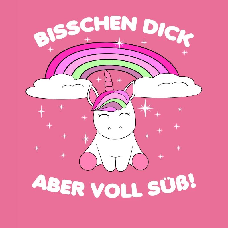 Dickes Einhorn mit Regenbogen