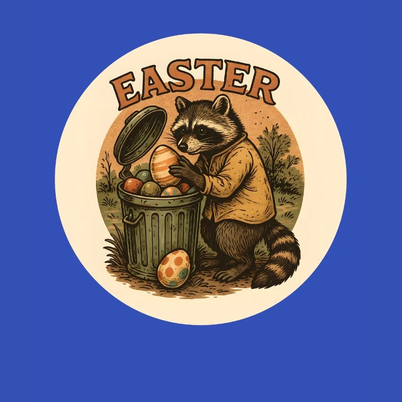 Oster Waschbär mit Eiern