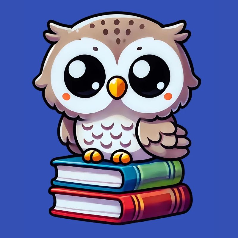 Eule auf Büchern