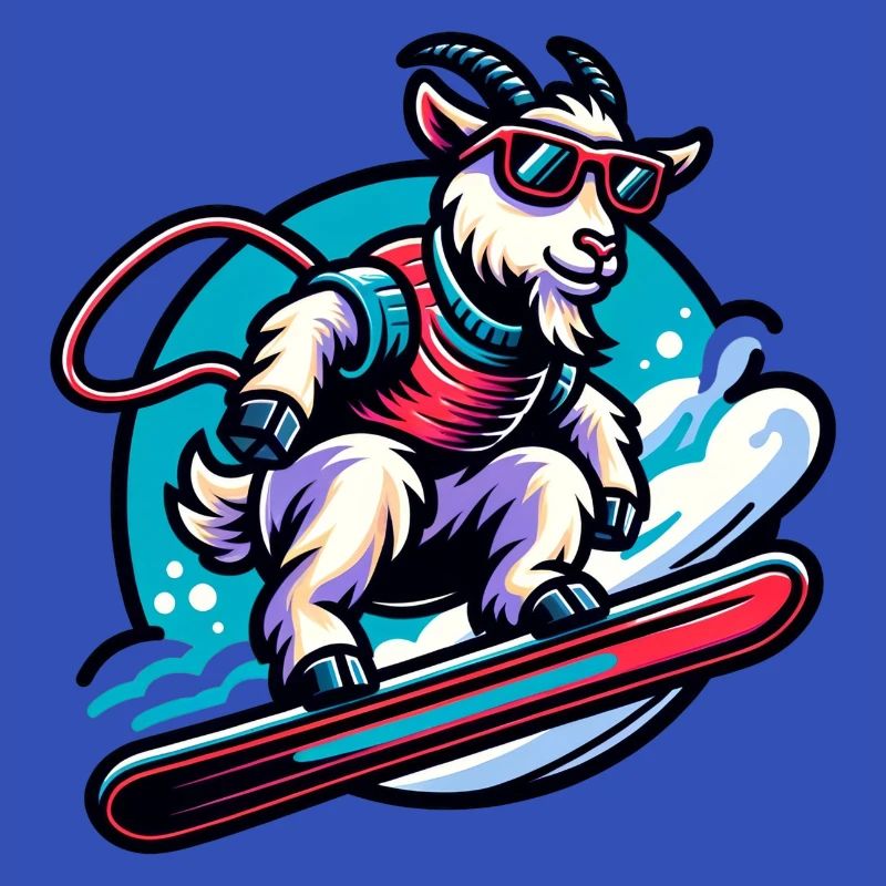 Ziege Snowboard Winter Abenteuer