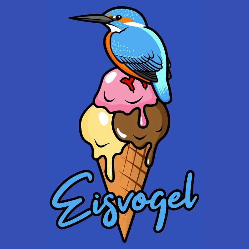 Eisvogel auf Eiswaffel