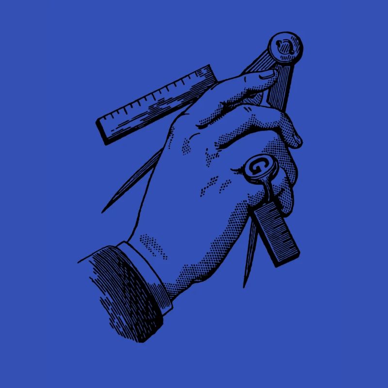 Hand with compass