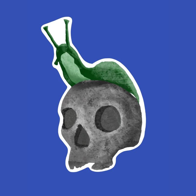 Schädel mit Schnecke