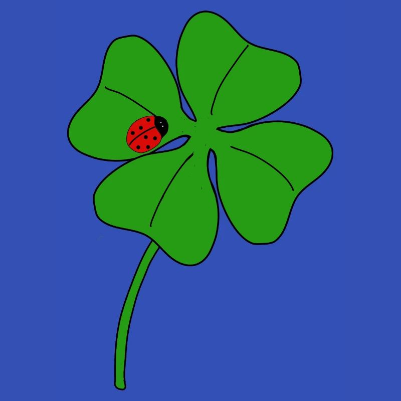 Lucky clover leaf with ladybug