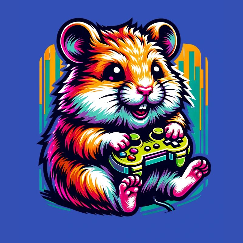 Spielender Hamster Mit Controller