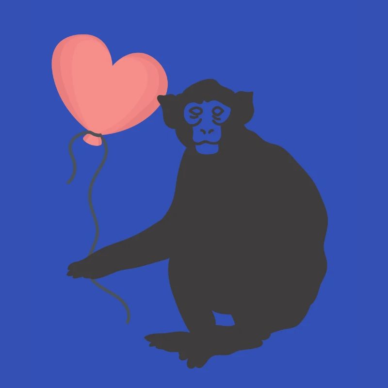 Affe mit Herz Luftballon