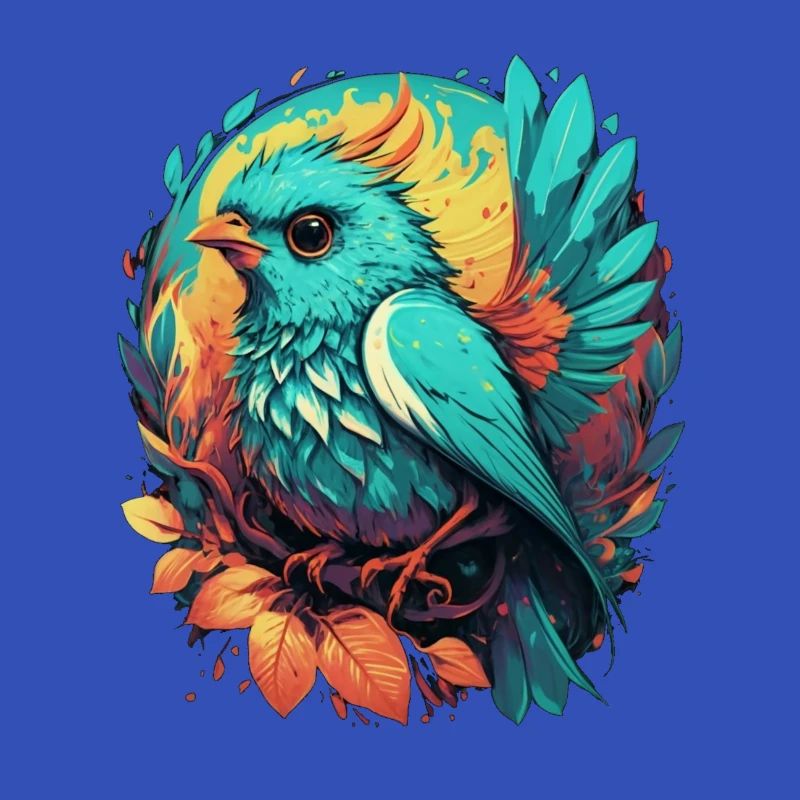 Blauer süßer gezeichneter Vogel
