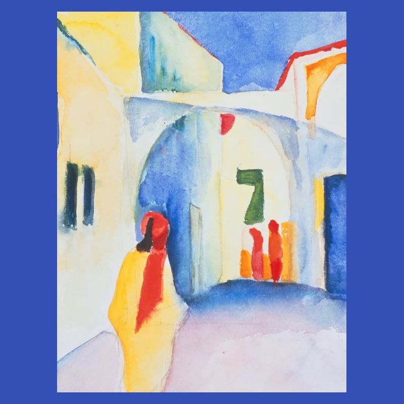 August Macke - Blick in eine Gasse. 1914.