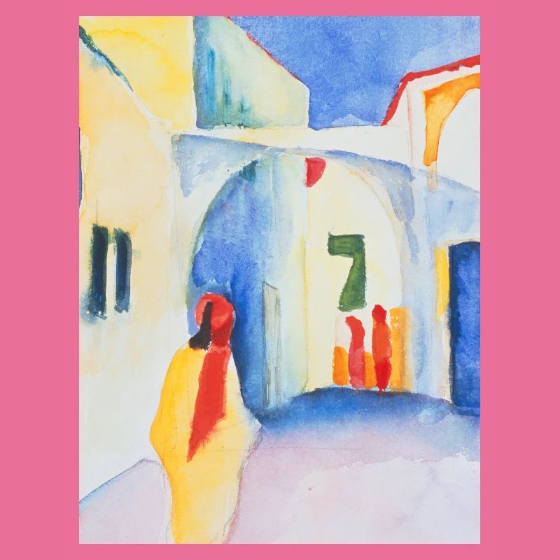 August Macke - Blick in eine Gasse. 1914.