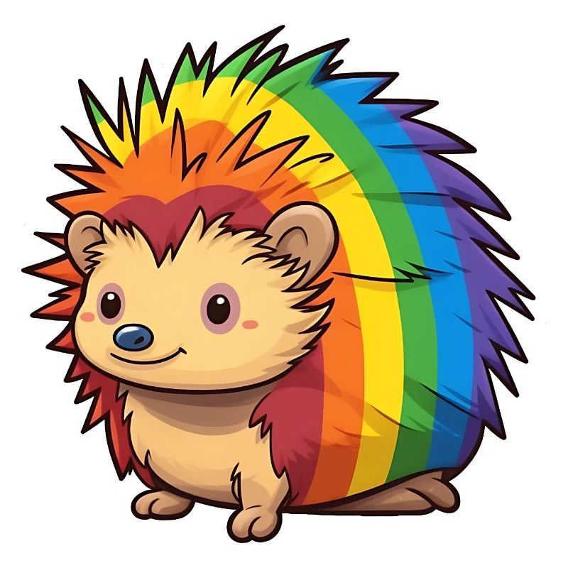 Conception de hérisson aux couleurs du drapeau arc-en-ciel | Orgueil