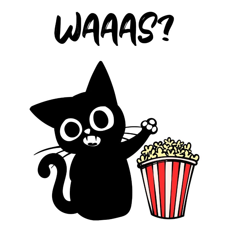 Films Popcorn Cat Binge Watching Dire Cineaste