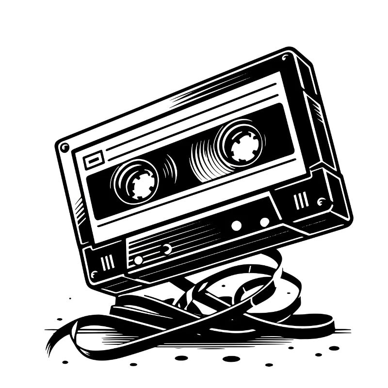 Cassette musicale dans le style rétro des années 80 et 90
