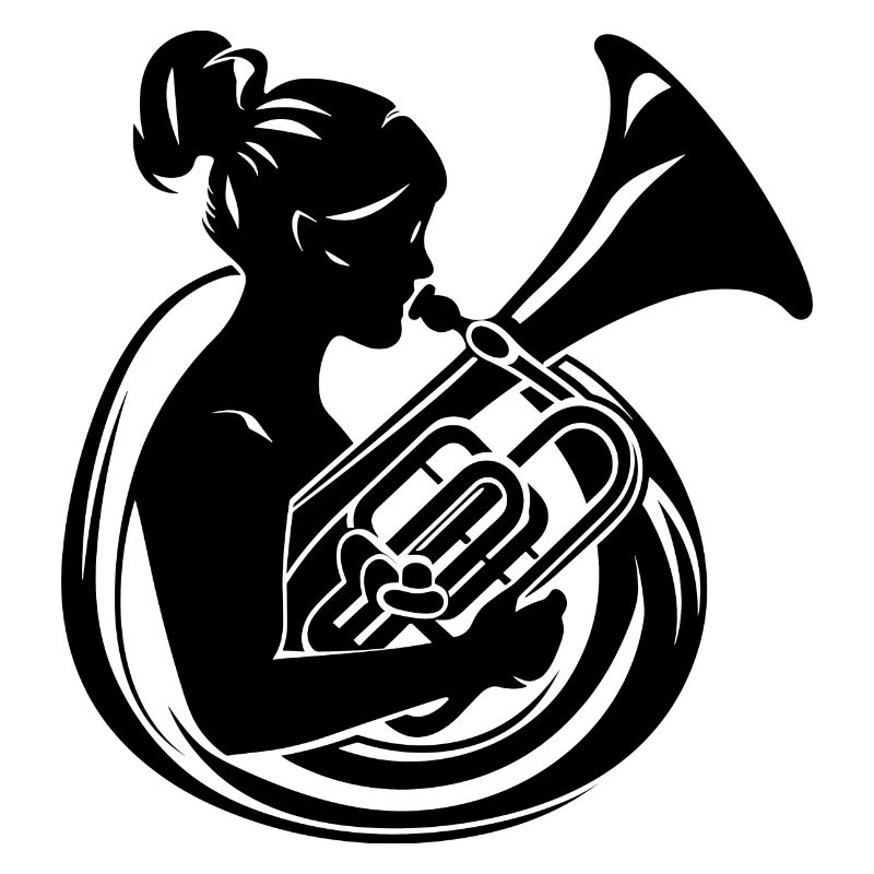 Tuba Mädchen Zeichnung