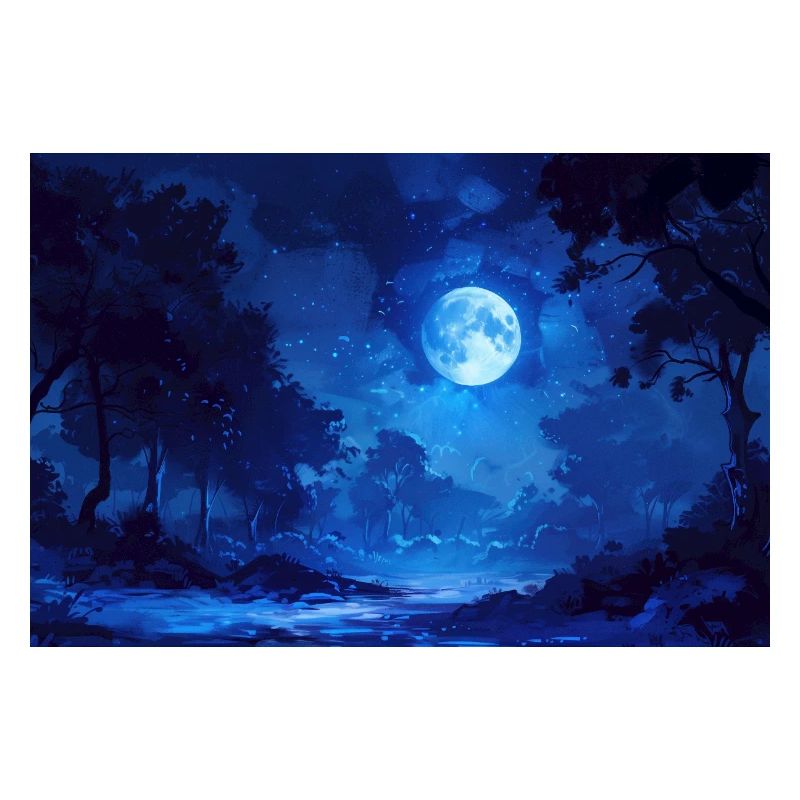 Nachtlandschaft Illustration Poster