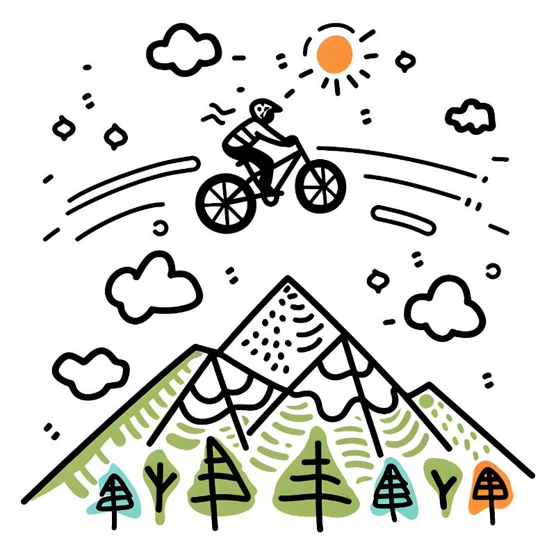 Mountainbiking Zeichnung