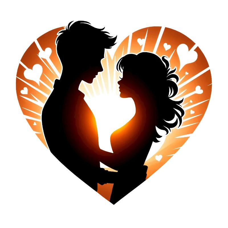 Romantische Silhouette Herz Design