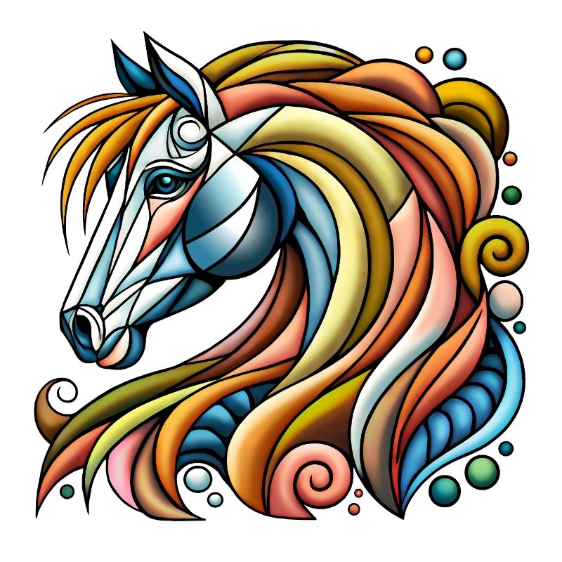 Lebendiges abstraktes Einhorn-Porträt