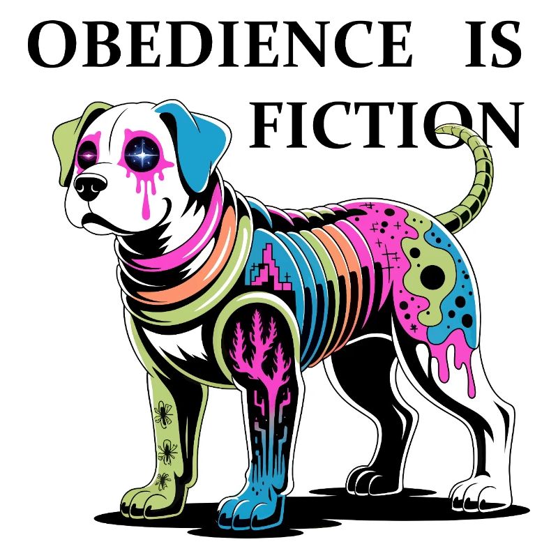 Neon Cyber Hund Illustration