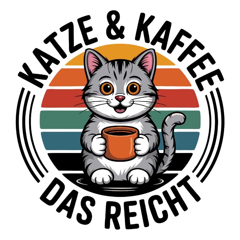 Kätzchen Kaffee Retro-Print