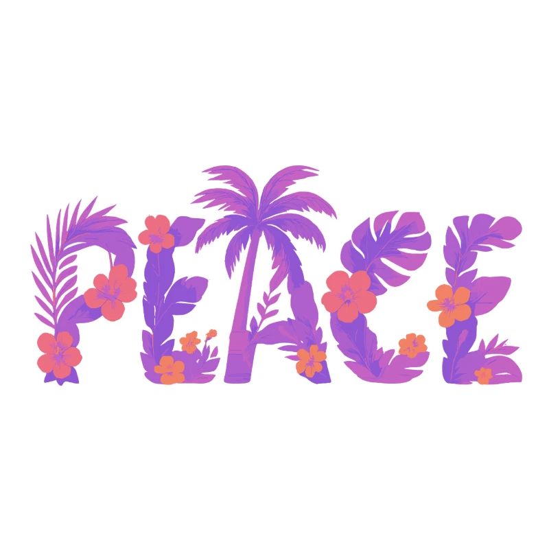 Tropisches Peace im Lila-Blütenstil