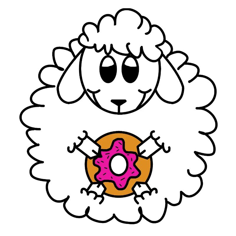 Merinoschaf mit Donut