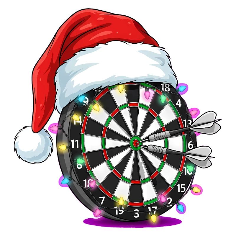 Cible de fléchettes avec Bande dessinée du Chapeau du Père Noël