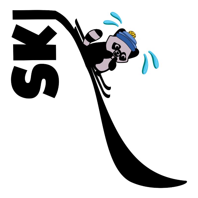 Kinder Skifahrer Waschbär